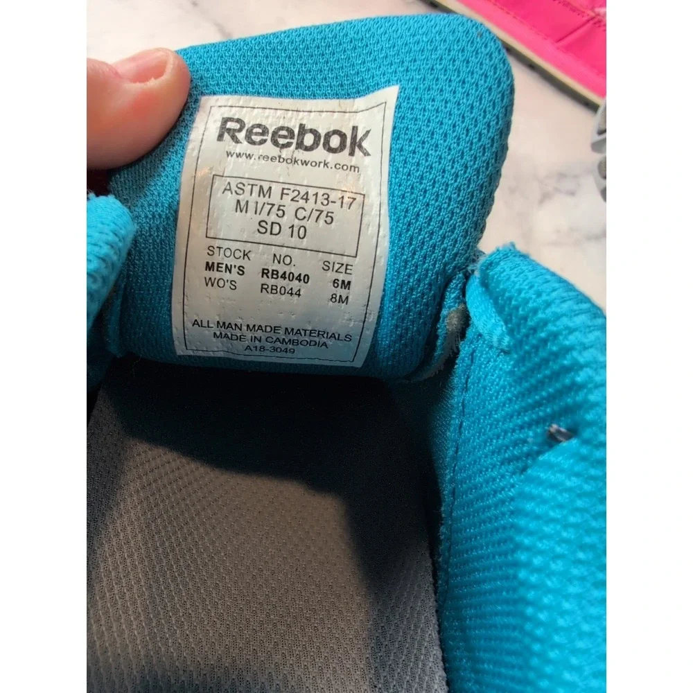 Reebok Women's‎ Size 8 Work Shoe Alloy Toe Rubber Bottom Blue And Gray